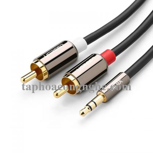 Ugreen 10590 3M màu Đen Cáp âm thanh 2 đầu Bông sen sang 3.5mm Dương mạ vàng AV116 30010590